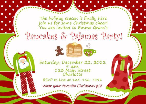 Christmas Slumber Party Ideas
 Items similar to Pancakes and Pajamas Christmas party