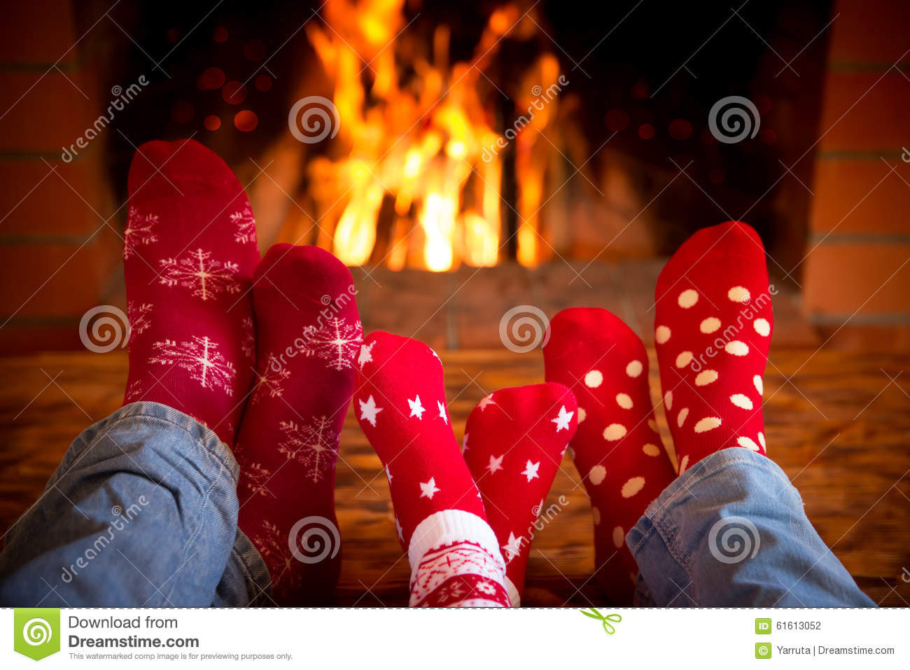 Christmas Sock Fireplace
 Family near fireplace stock photo Image of house heat