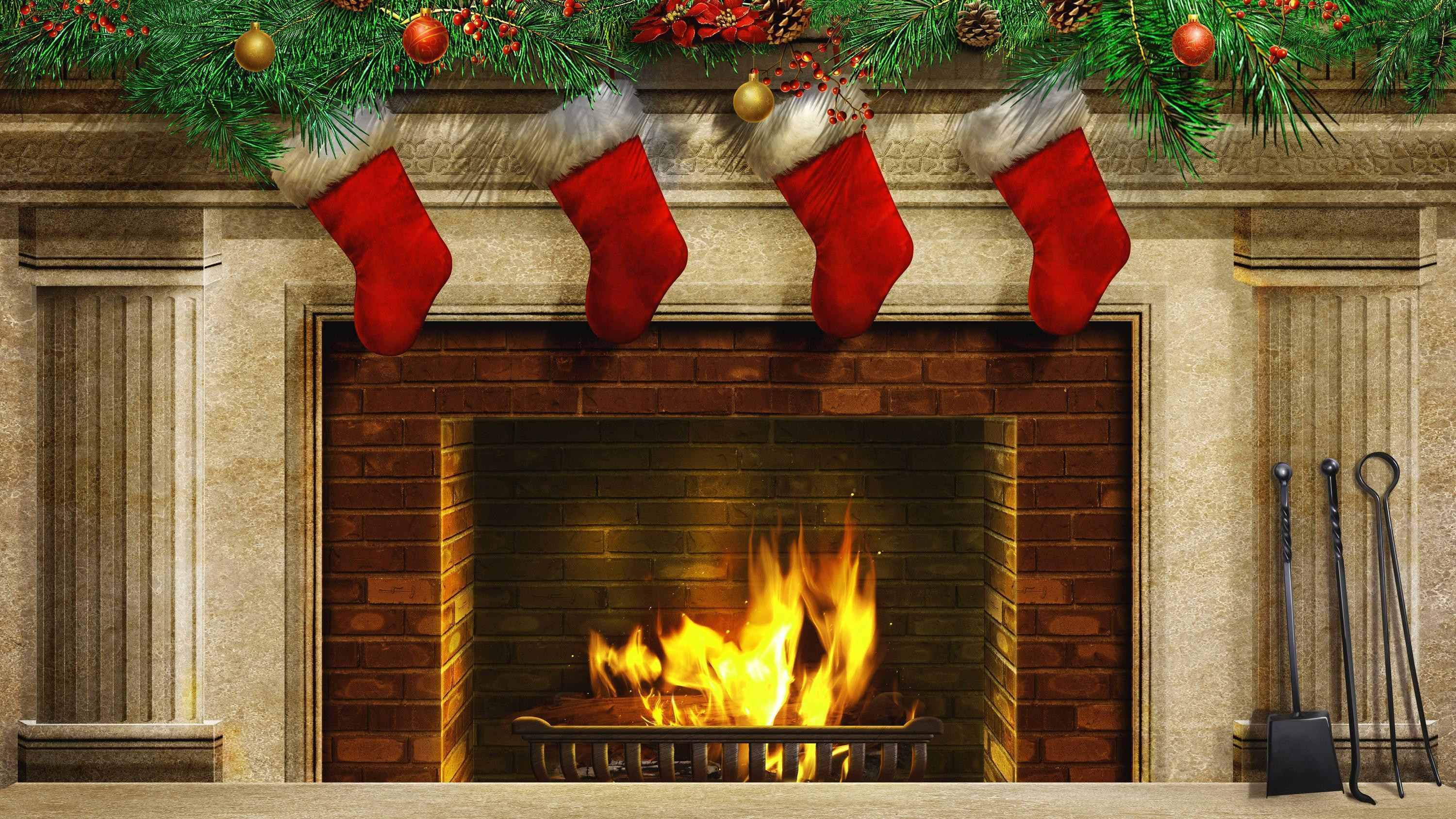 Christmas Sock Fireplace
 Christmas Fireplace Backgrounds Wallpaper Cave