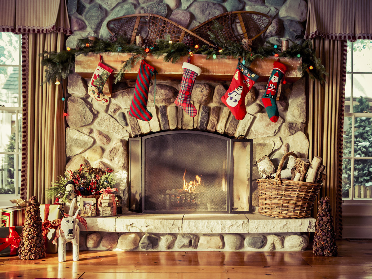 Christmas Sock Fireplace
 Cozy Knit Christmas Stockings Southern Living