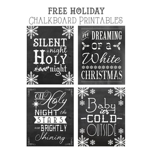 Christmas Song Quotes
 Free Christmas Songs Printable Chalkboard Art