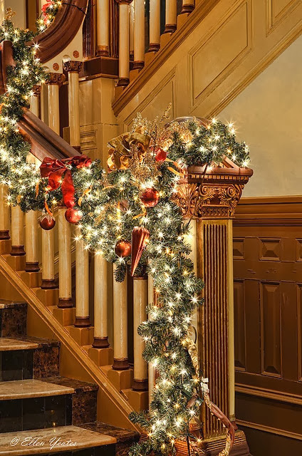 Christmas Staircase Decorating
 The Elegant Chateau Christmas Pinterest Board