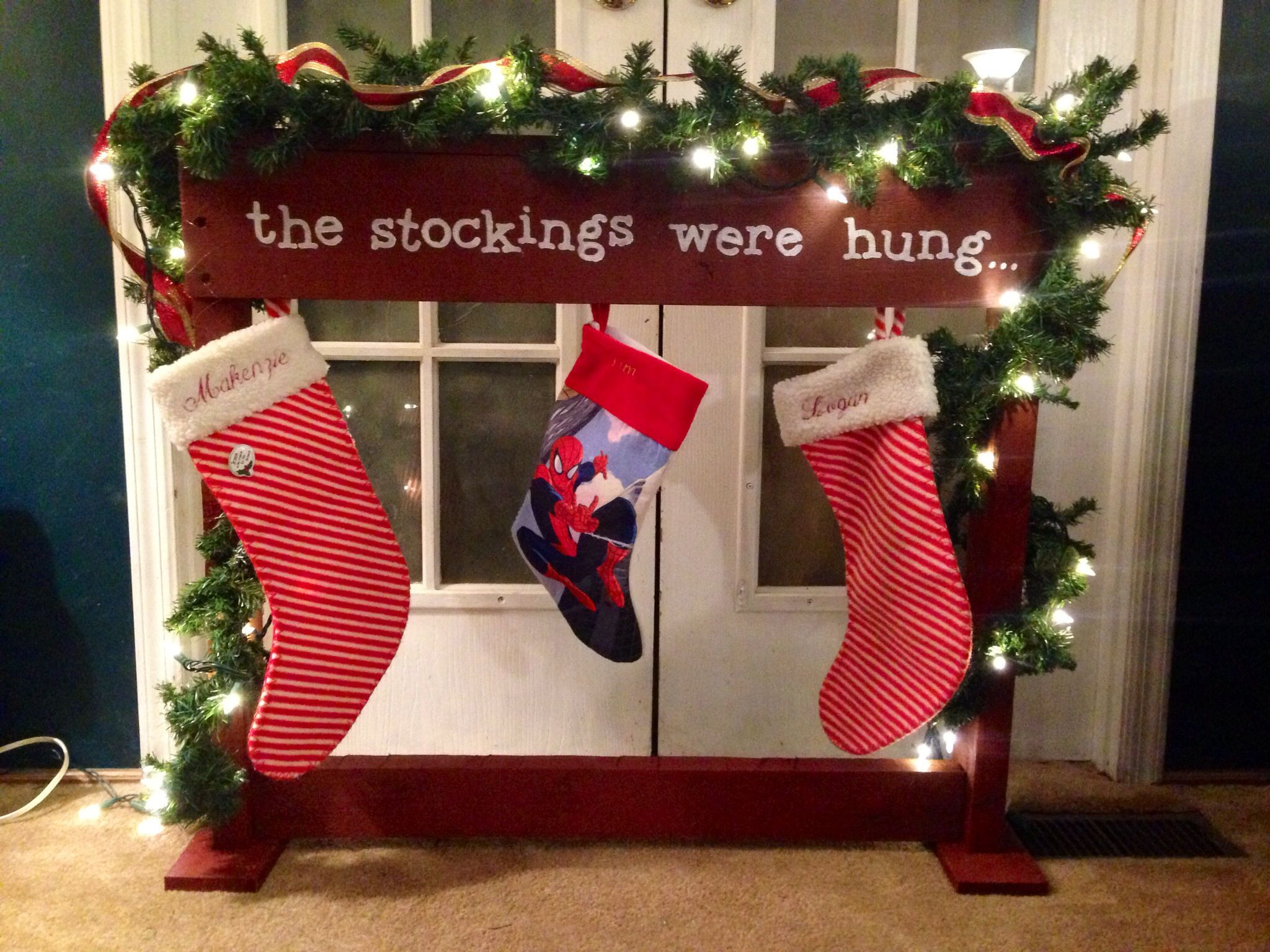 Christmas Stocking Floor Stand
 Stocking holder made from pallet wood