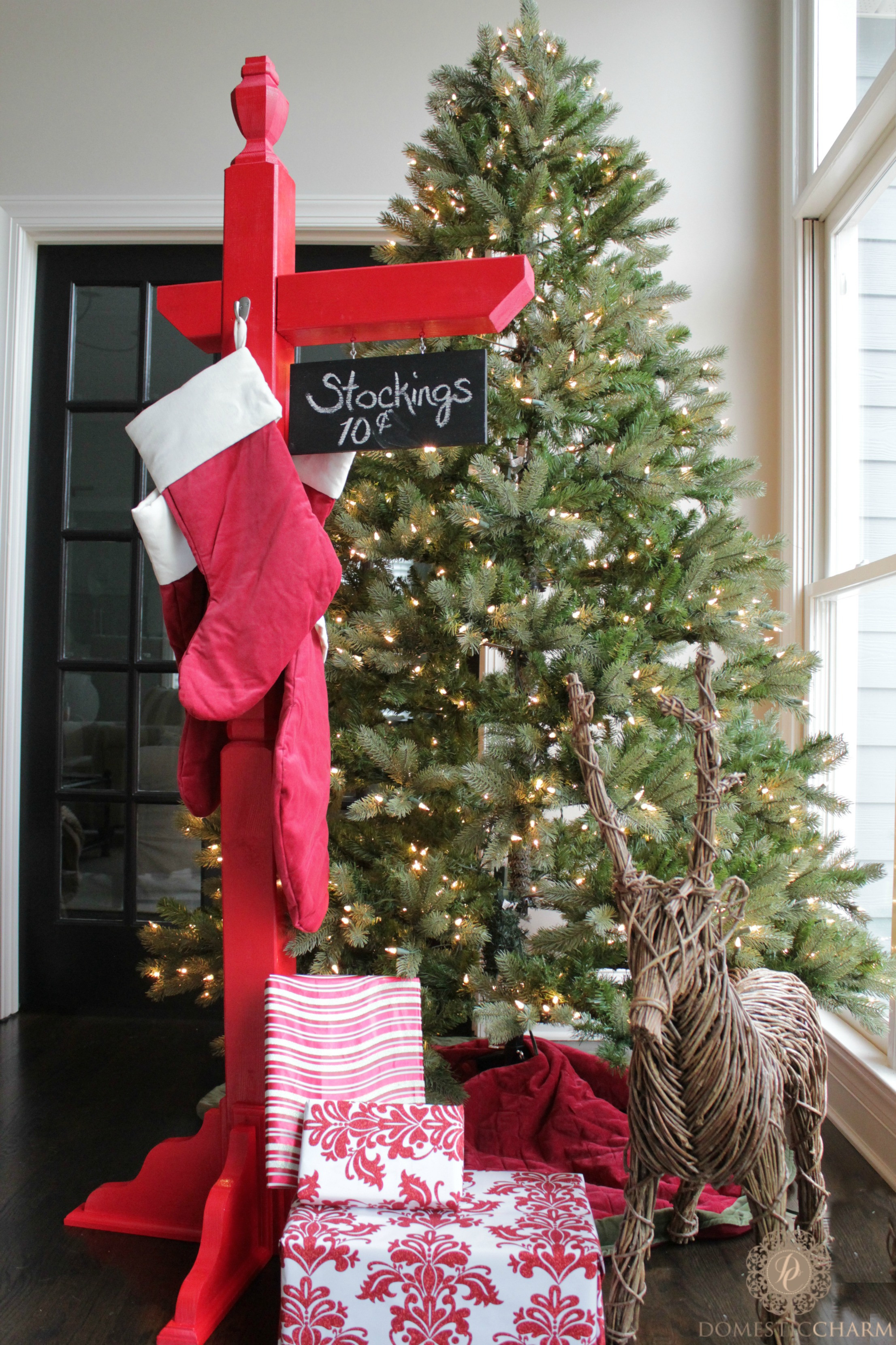 Christmas Stocking Floor Stand
 DIY Stocking Holder with The Home Depot Domestic Charm