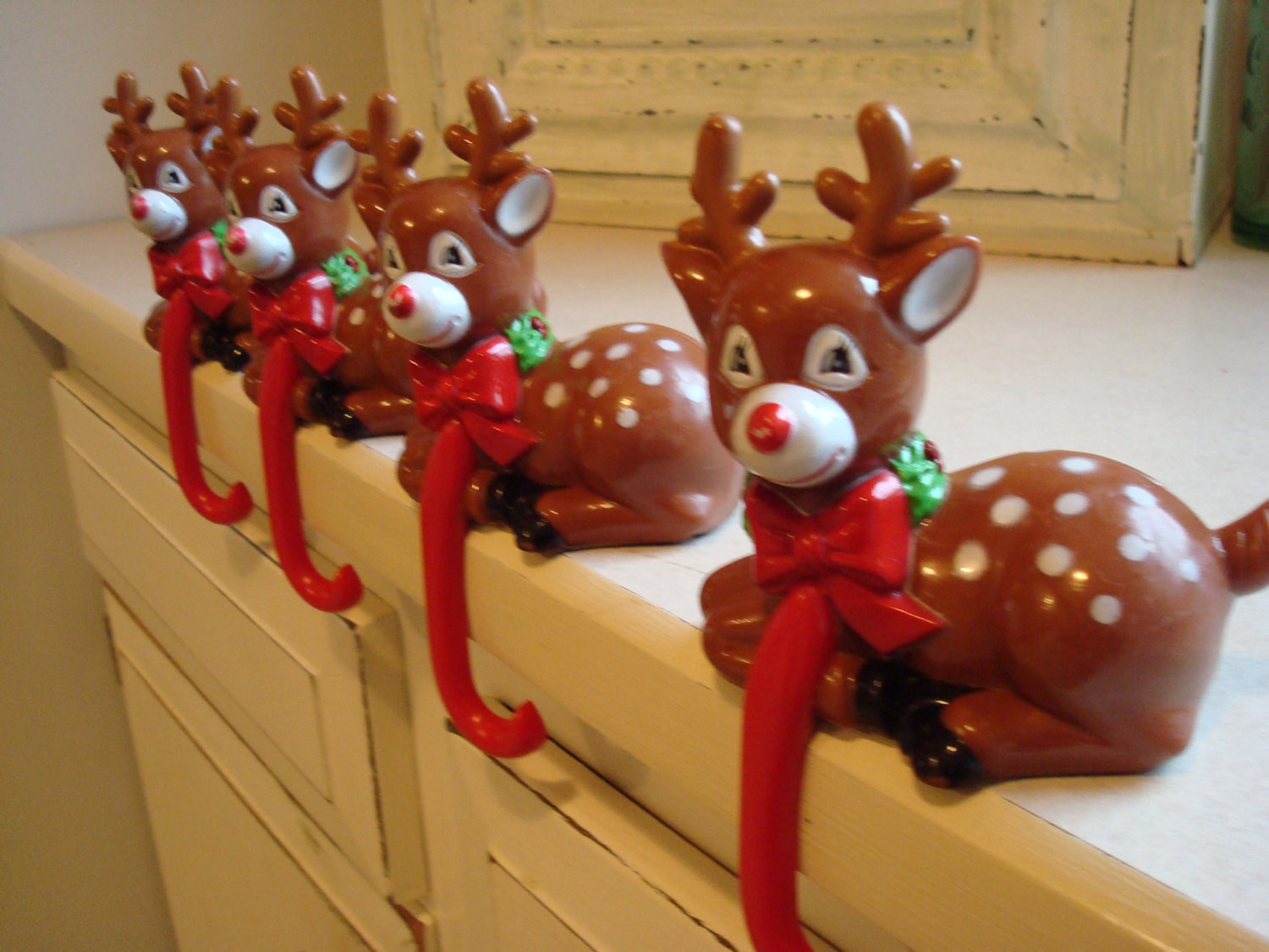 Christmas Stocking Hangers For Fireplace
 Reindeer Christmas Stocking Hangers