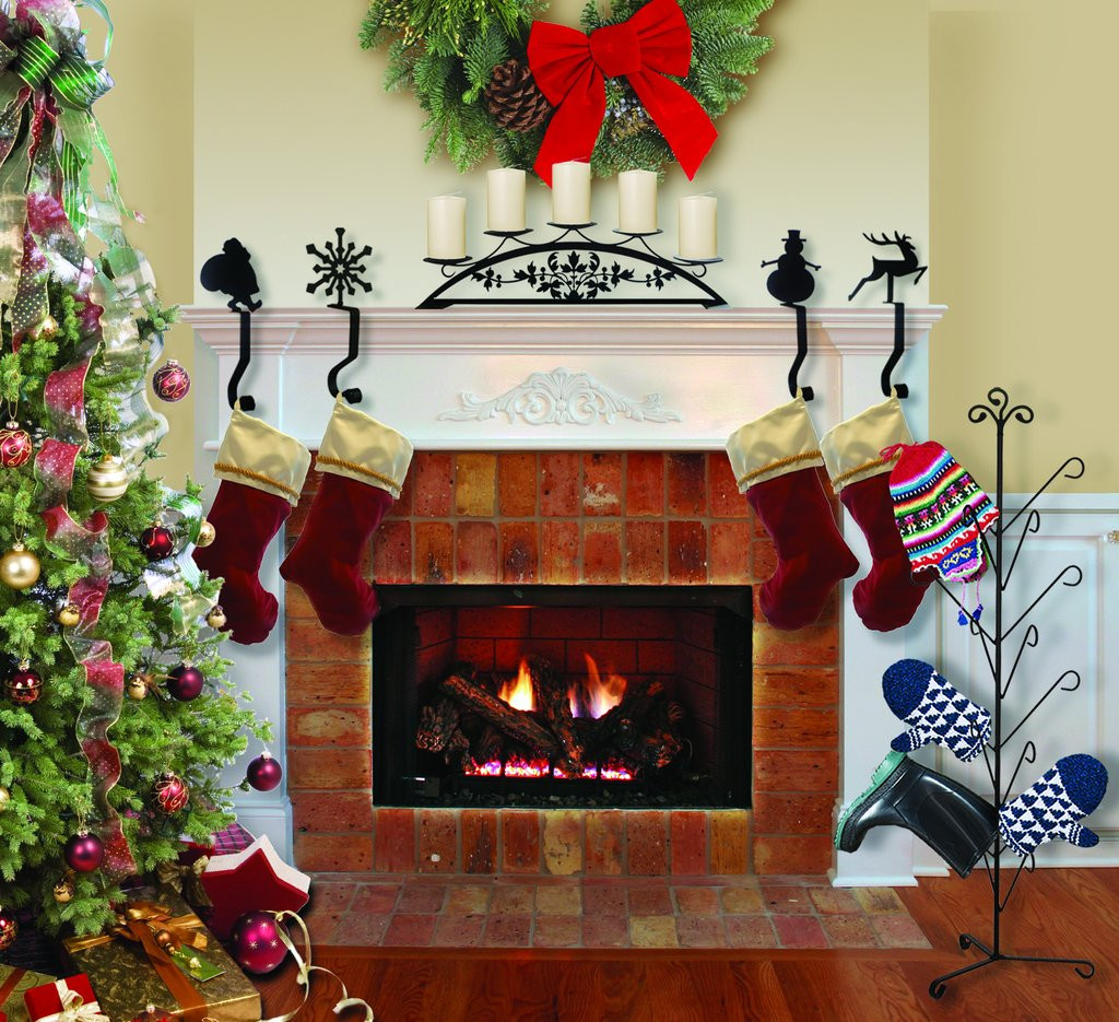 Christmas Stocking Hangers For Fireplace
 Wrought Iron 9in Snowman Christmas Stocking Winter