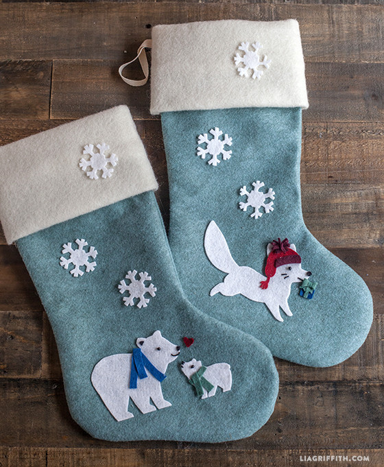 Christmas Stockings DIY
 DIY Felt Christmas Stockings Lia Griffith