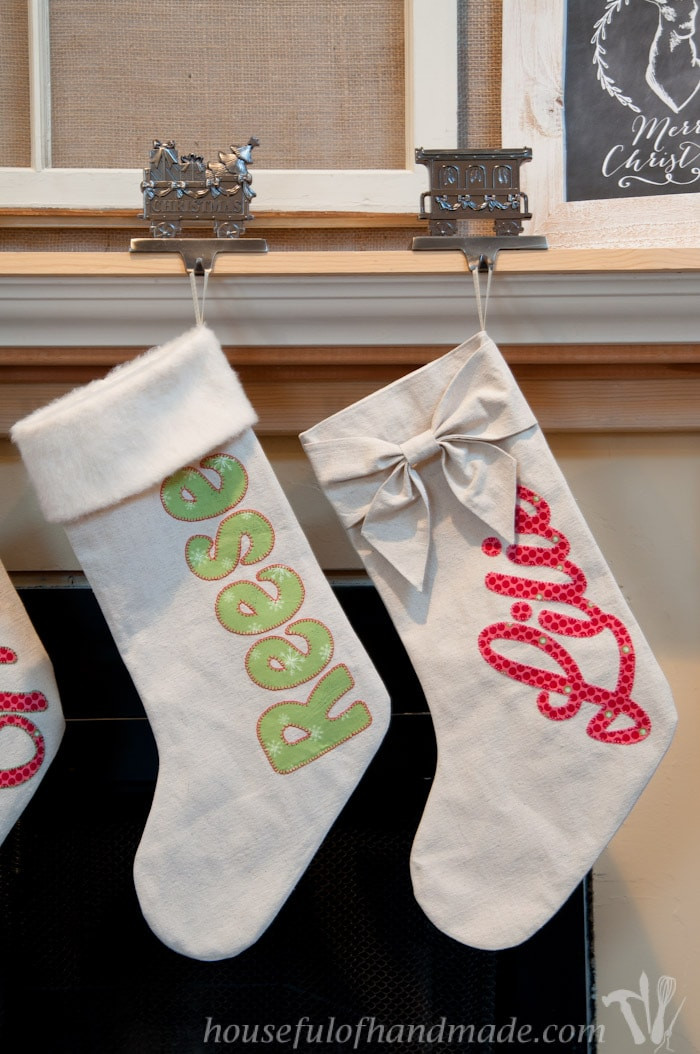 Christmas Stockings DIY
 DIY Personalized Drop Cloth Christmas Stockings a