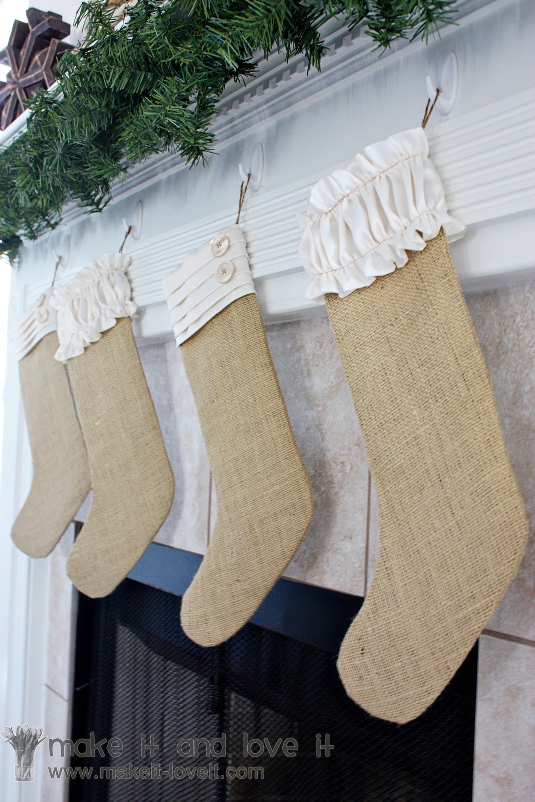 Christmas Stockings DIY
 Burlap Christmas Stockings