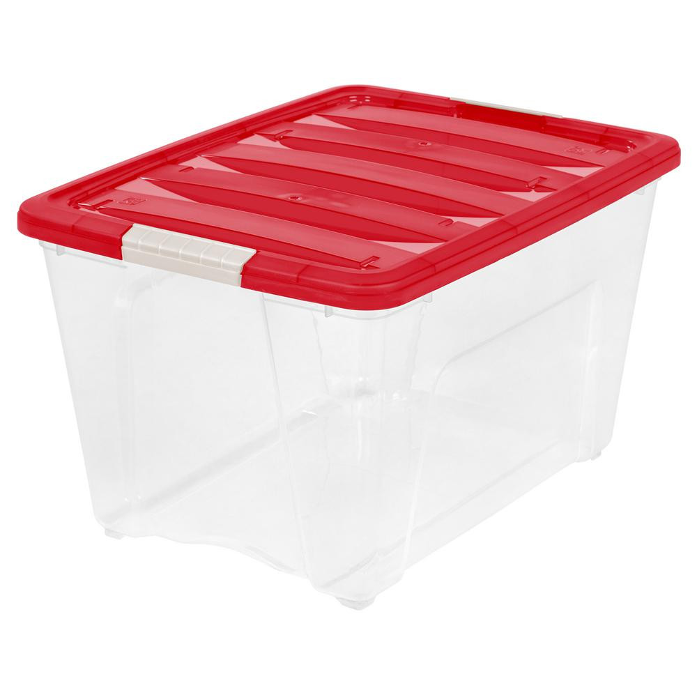 Christmas Storage Totes
 IRIS 54 Qt Holiday Storage Tote in Red The Home