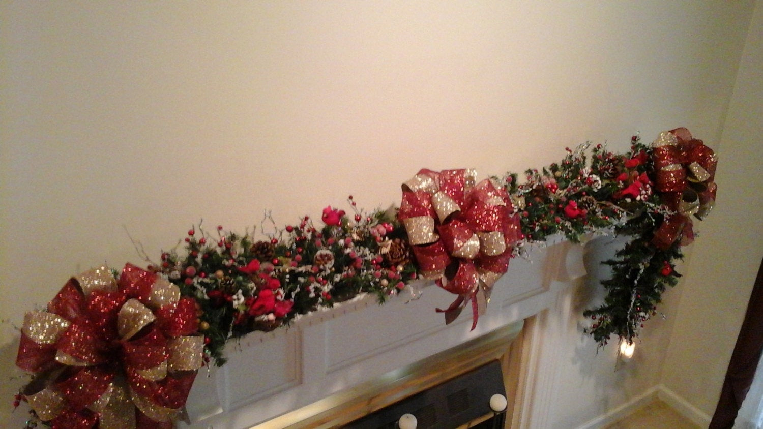 Christmas Swags For Fireplace
 Christmas Fireplace Mantel Garland Swag by