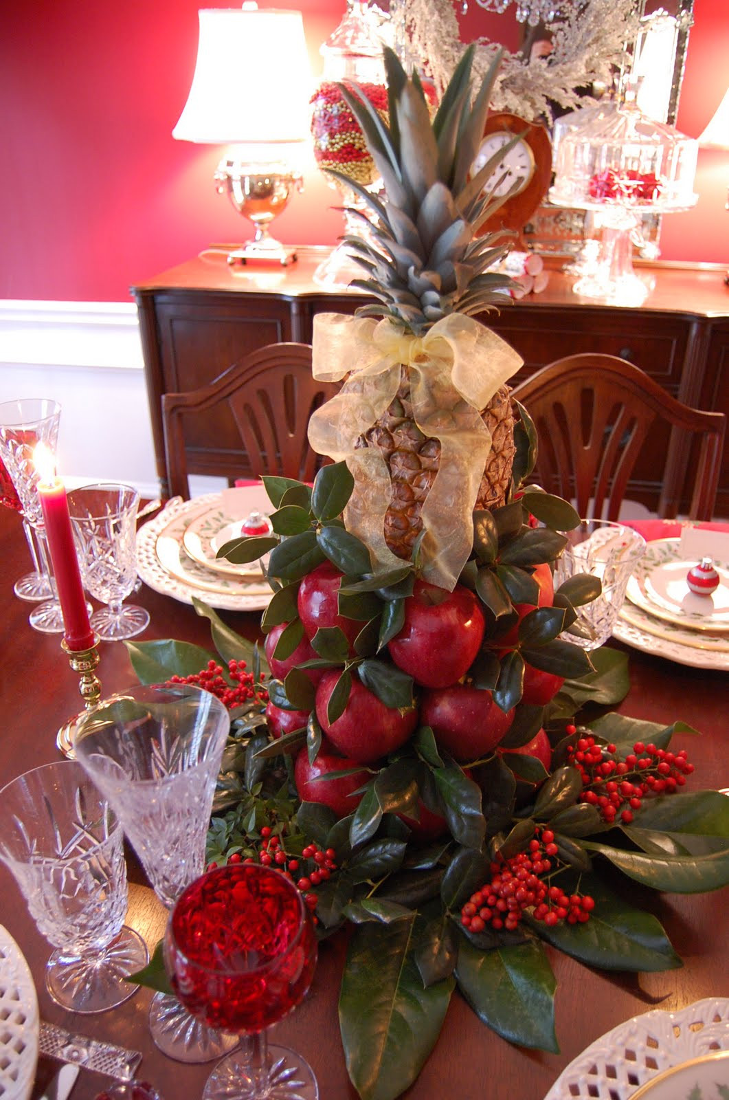 Christmas Table Centerpiece Ideas
 Christmas Tablescape with Lenox Holiday and a Colonial