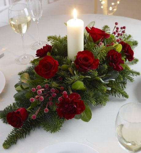 Christmas Table Flower Arrangements
 17 Best ideas about Christmas Table Centerpieces on