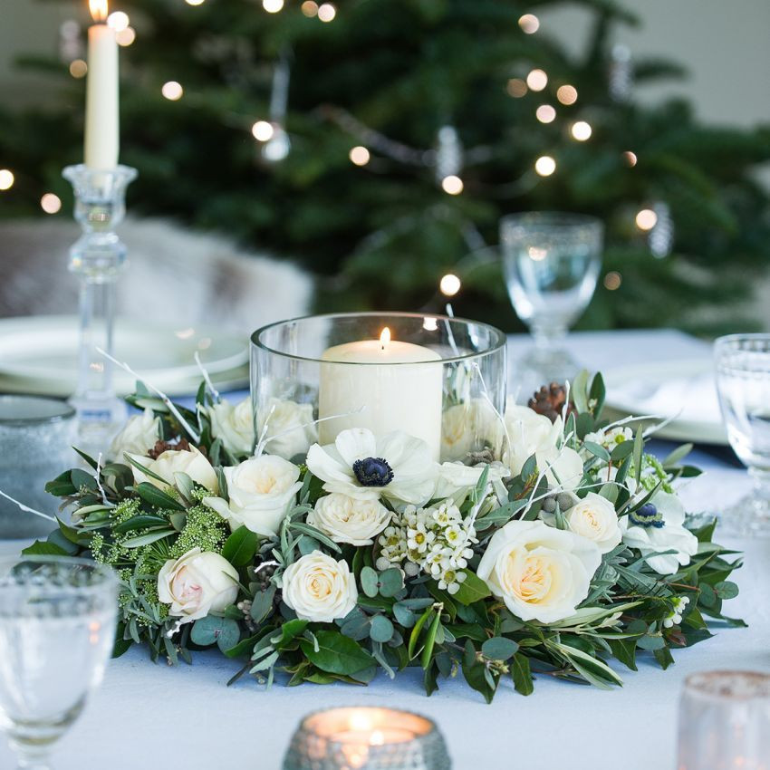 Christmas Table Flower Arrangements
 Nordic Table Wreath from our Christmas 2016 collection