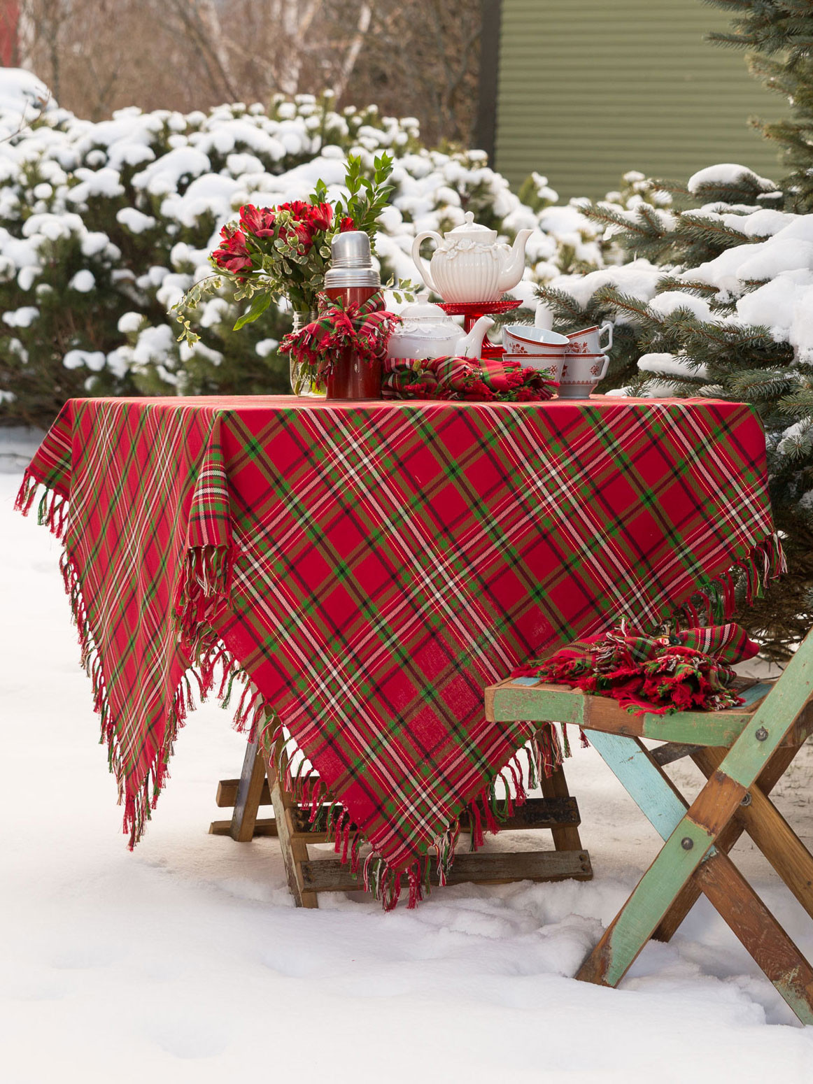 Christmas Table Linens
 Christmas Plaid Tablecloth