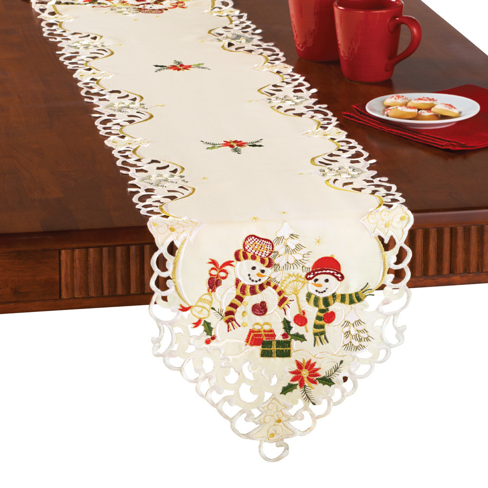 Christmas Table Linens
 Snowman Couple Christmas Table Linens by Collections Etc