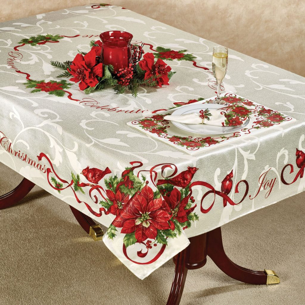 Christmas Table Linens
 Christmas Tablecloth Design And Decoration Ideas