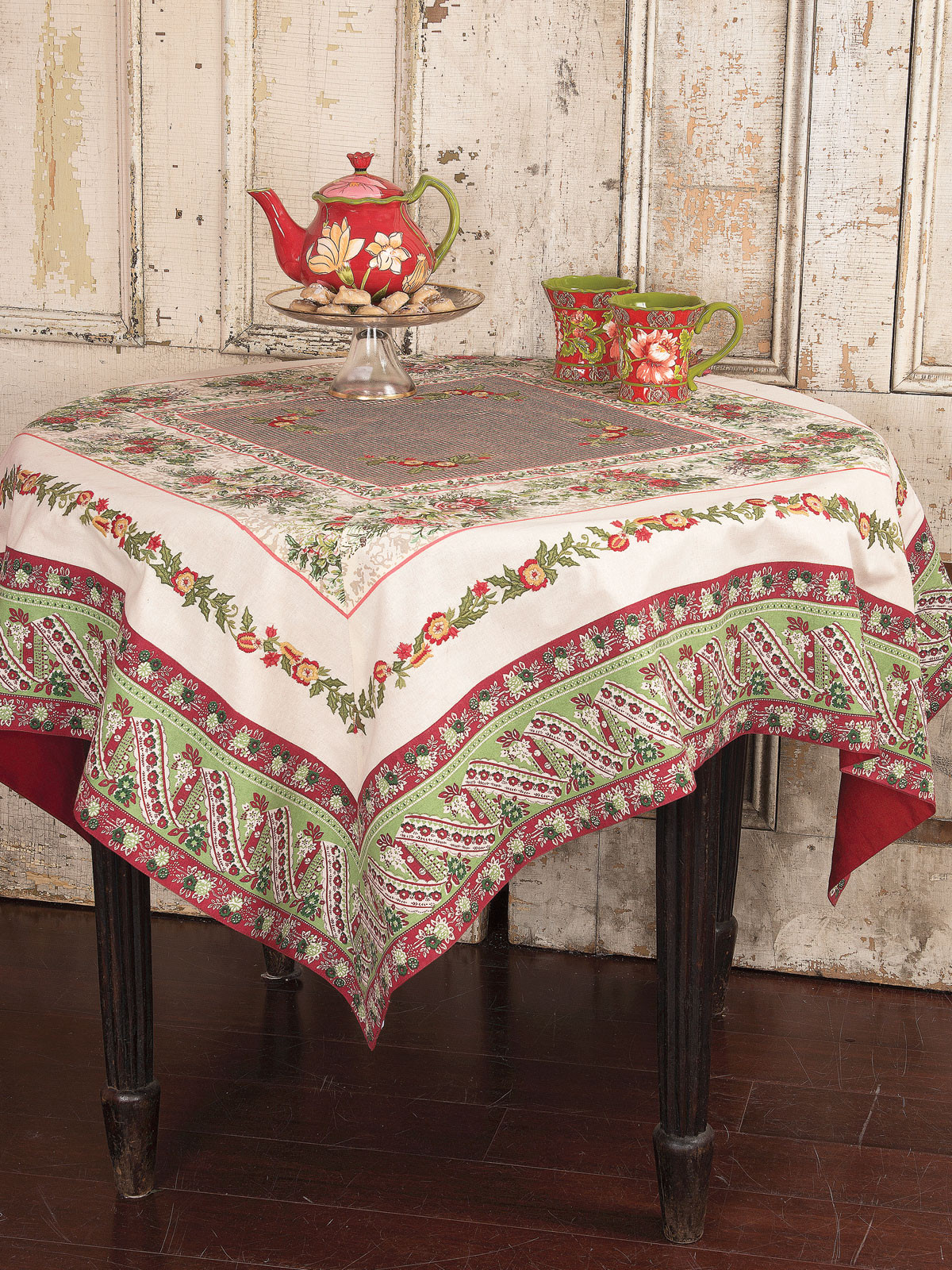 Christmas Table Linens
 Joyful Patchwork Tablecloth