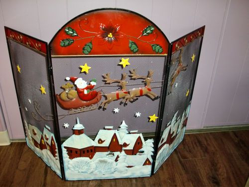 Christmas Themed Fireplace Screen
 Details about SANTA CLAUS Twas The Night Before Christmas