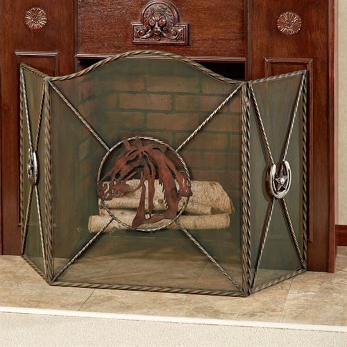 Christmas Themed Fireplace Screen
 Western Star Horse Themed Metal Fireplace Screen