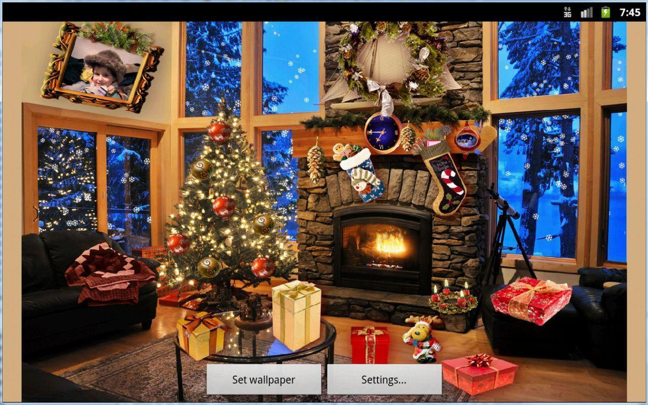 Christmas Themed Fireplace Screen
 christmas desktop wallpaperroom wallpaper DriverLayer