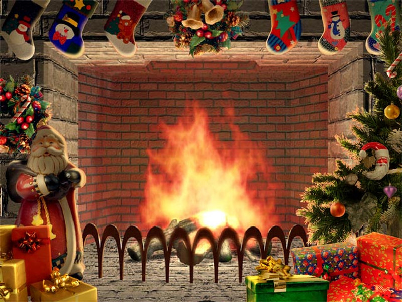 Christmas Themed Fireplace Screen
 Christmas Living 3D Fireplace Screensaver