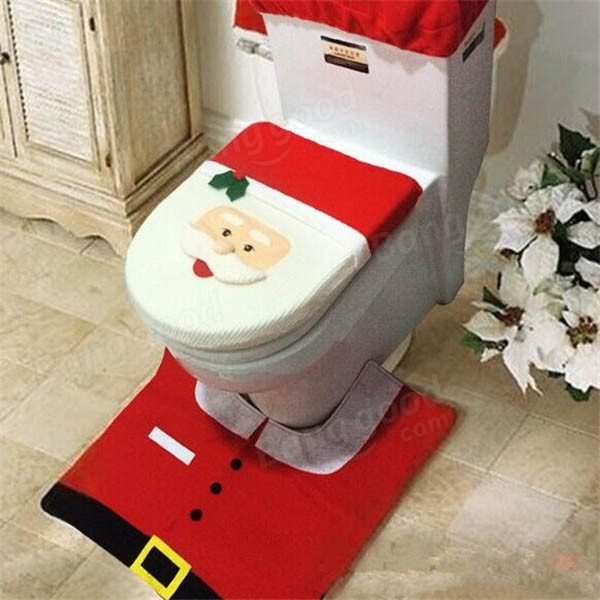 Christmas Toilet Cover
 Christmas Decorations Santa Claus Bathroom Toilet Seat