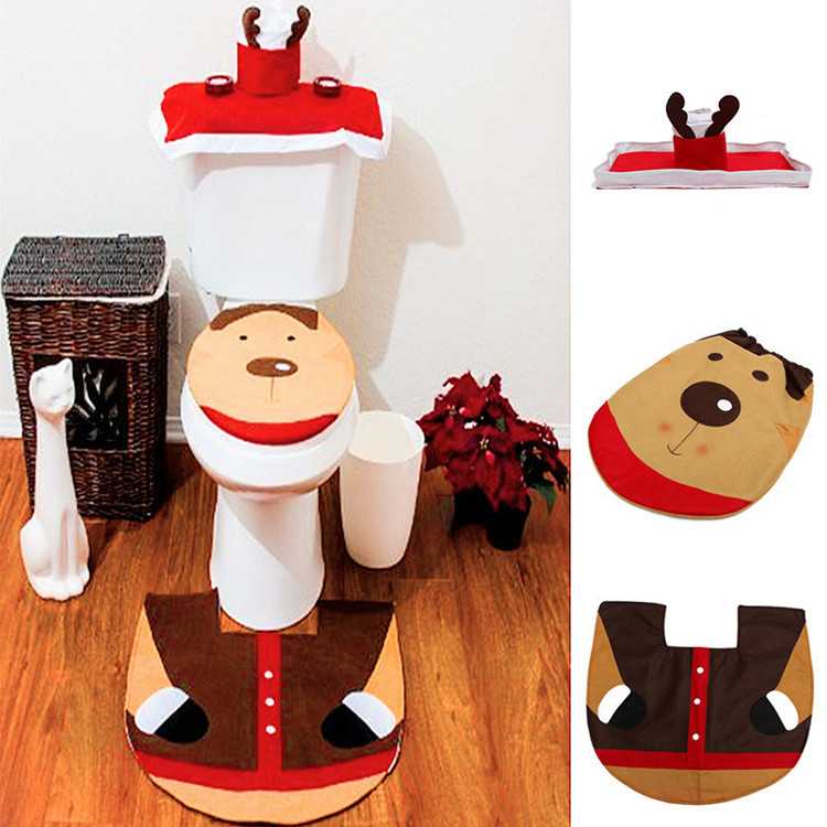 Christmas Toilet Cover
 Christmas Reindeer Toilet Seat Cover Happy Santa