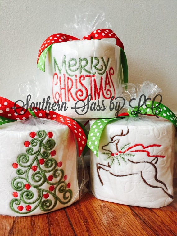 Christmas Toilet Paper Embroidery Designs
 Items similar to Custom Embroidered Christmas Toilet Paper