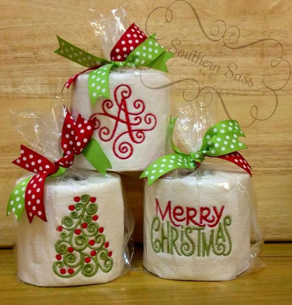 Christmas Toilet Paper Embroidery Designs
 Custom Embroidered Christmas Toilet Paper Gift Set