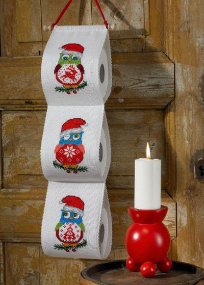 Christmas Toilet Paper Holder
 Toilet roll holder Christmas Owls From Permin of