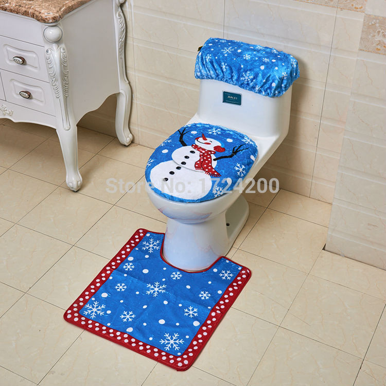 Christmas Toilet Seat Covers
 Christmas Decorations Home Toilet Seat Cover Rug Bathroom