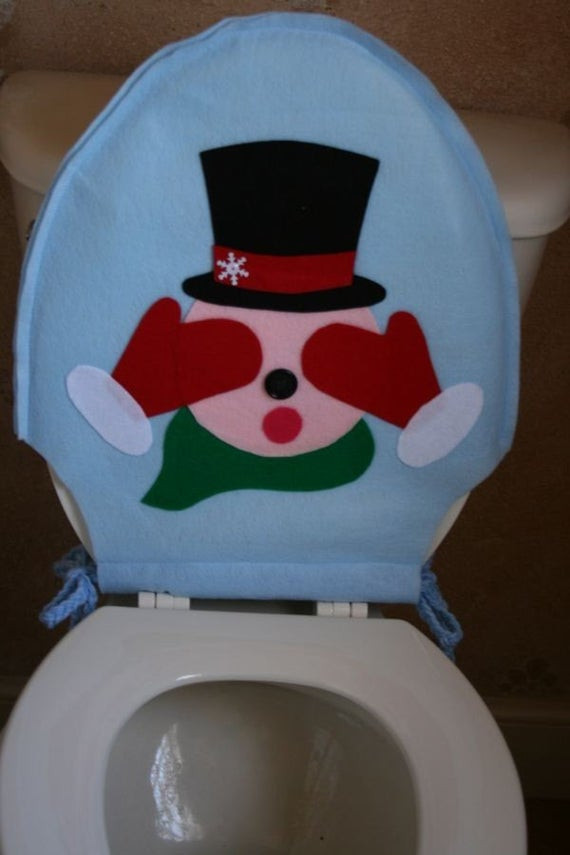 Christmas Toilet Seat Covers
 Items similar to Christmas Toilet Seat Cover Blushing