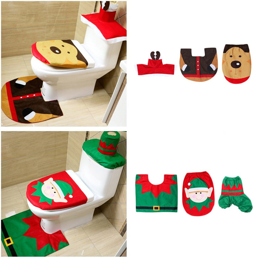 Christmas Toilet Seat Covers
 3 Pcs Christmas Decoration Snowman Style Toilet Seat Cover