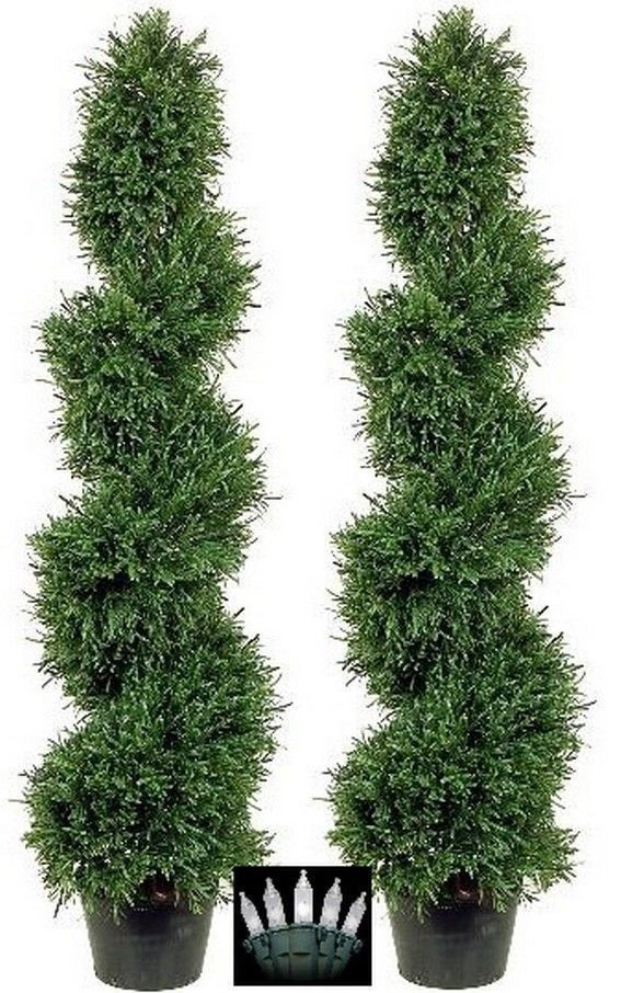 Christmas Topiary Outdoor
 2 ROSEMARY TOPIARY TREE ARTIFICIAL OUTDOOR 4 SPIRAL BUSH