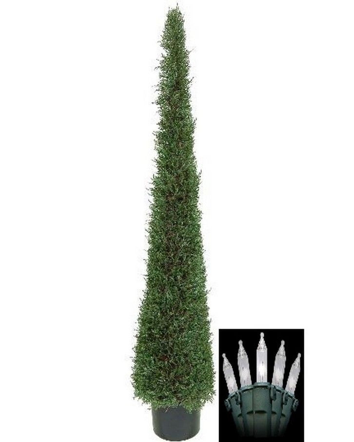 Christmas Topiary Outdoor
 6 Artificial Cypress Cone Tower Topiary Christmas Tree In