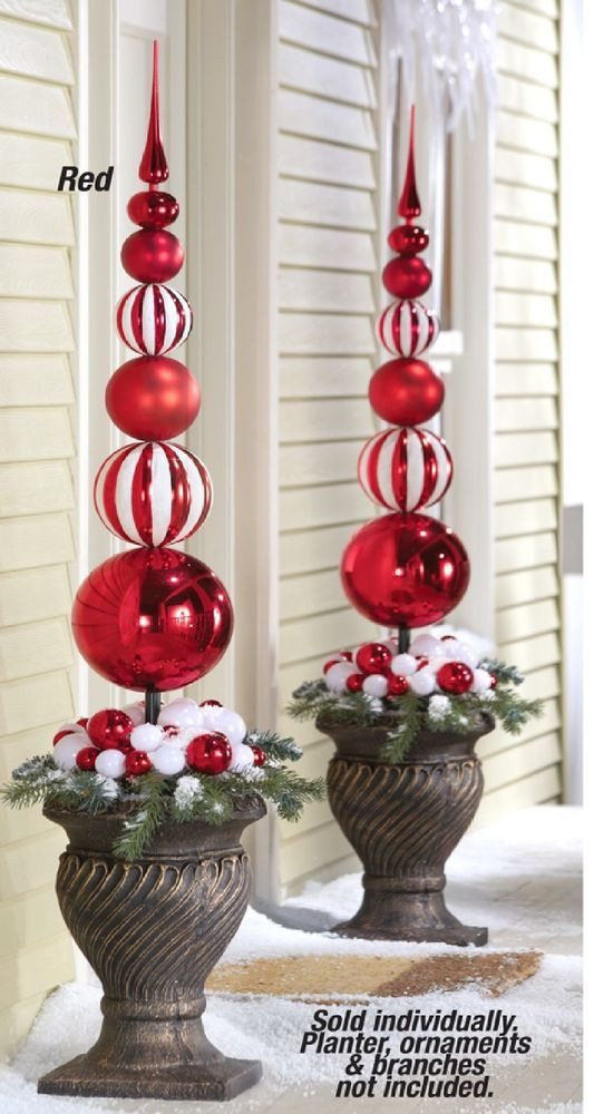 Christmas Topiary Outdoor
 NEW SET 2 EXTRA LARGE CHRISTMAS ORNAMENT HOLIDAY FINIAL