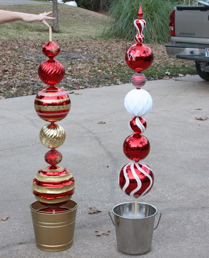 Christmas Topiary Outdoor
 DIY Tall Ornament Topiary