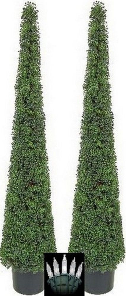 Christmas Topiary Outdoor
 2 Artificial 6ft Boxwood Cone In Outdoor Topiary Tree with
