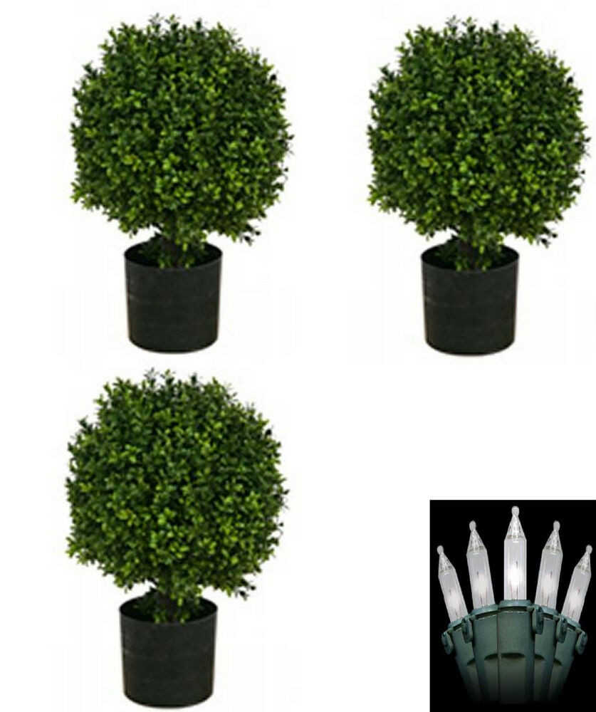 Christmas Topiary Outdoor
 3 ARTIFICIAL 20" OUTDOOR UV BOXWOOD TOPIARY TREE BUSH BALL