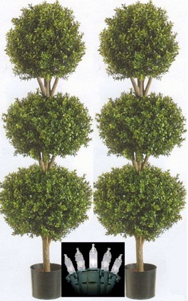 Christmas Topiary Outdoor
 2 ARTIFICIAL 56" BOXWOOD OUTDOOR TOPIARY TREE 4 8" TRIPLE