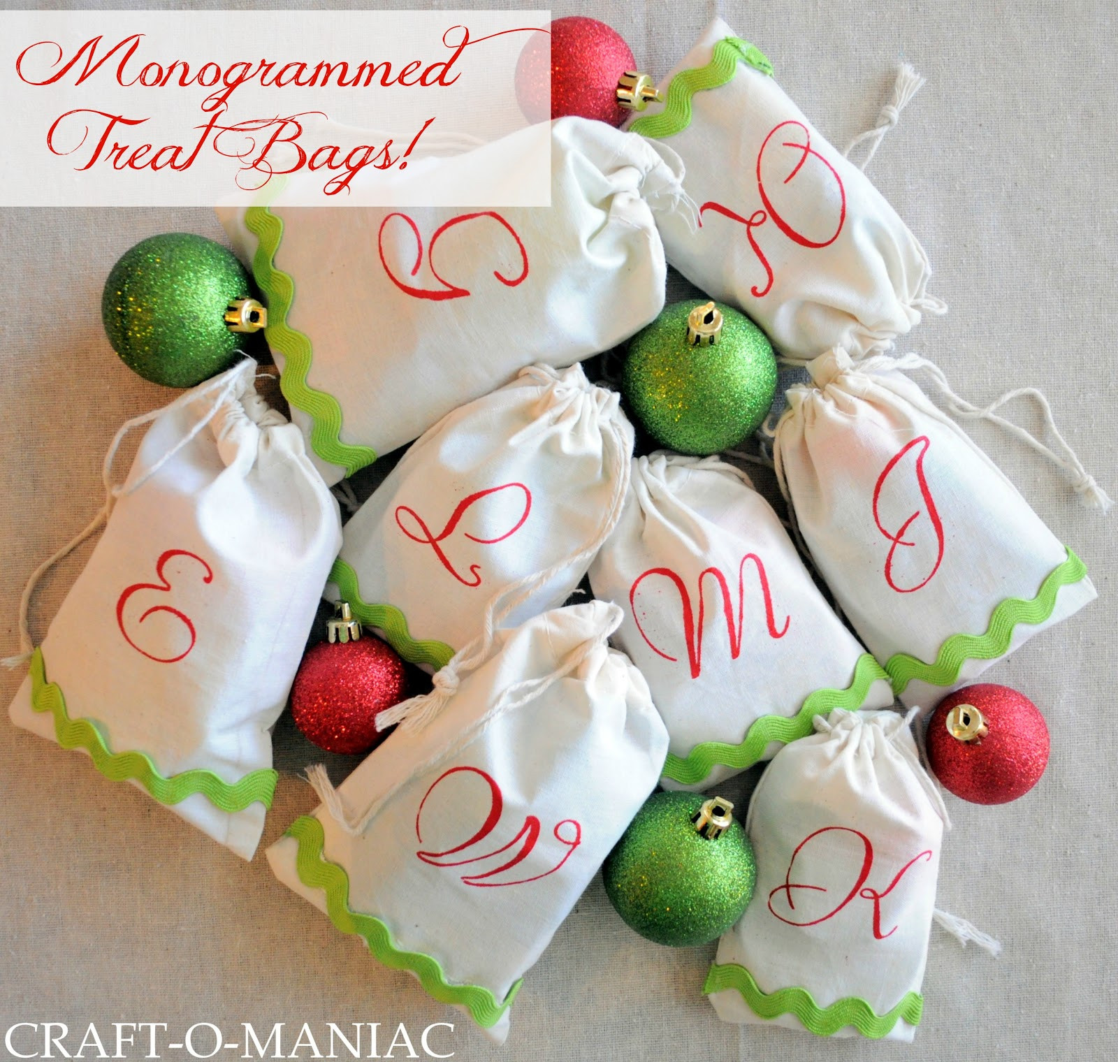Christmas Treat DIY
 DIY Monogrammed Treat Bags Christmas Gift Idea Craft O
