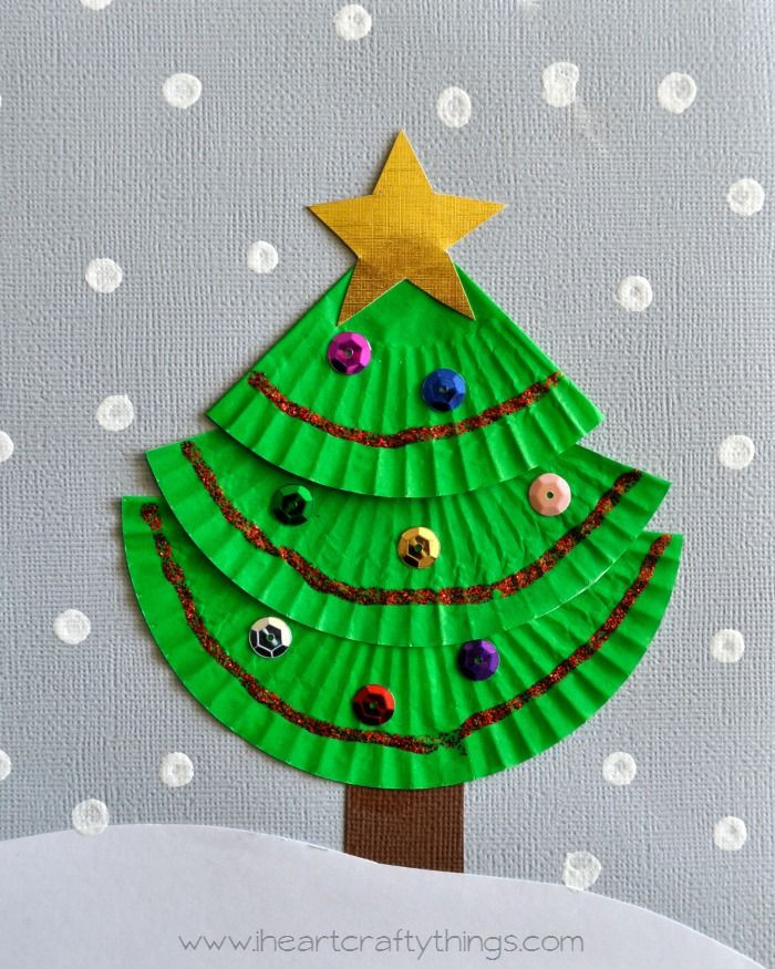 Christmas Tree Art And Craft
 Cupcake Liner Christmas Tree Art