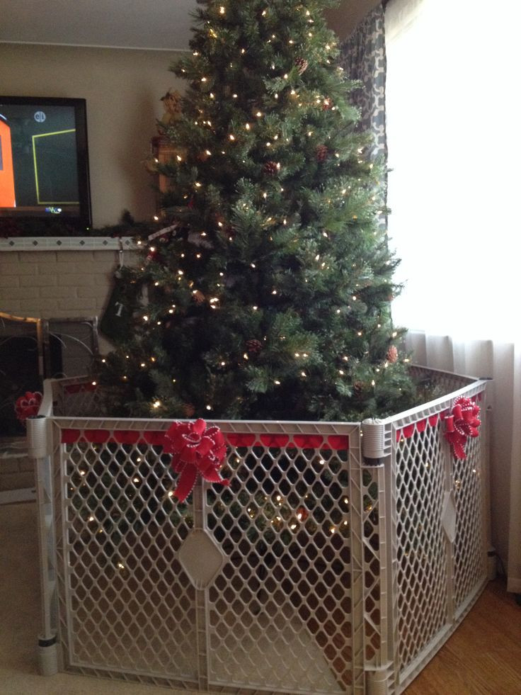 Christmas Tree Baby Gate
 How to make the baby gate around the Christmas Tree less