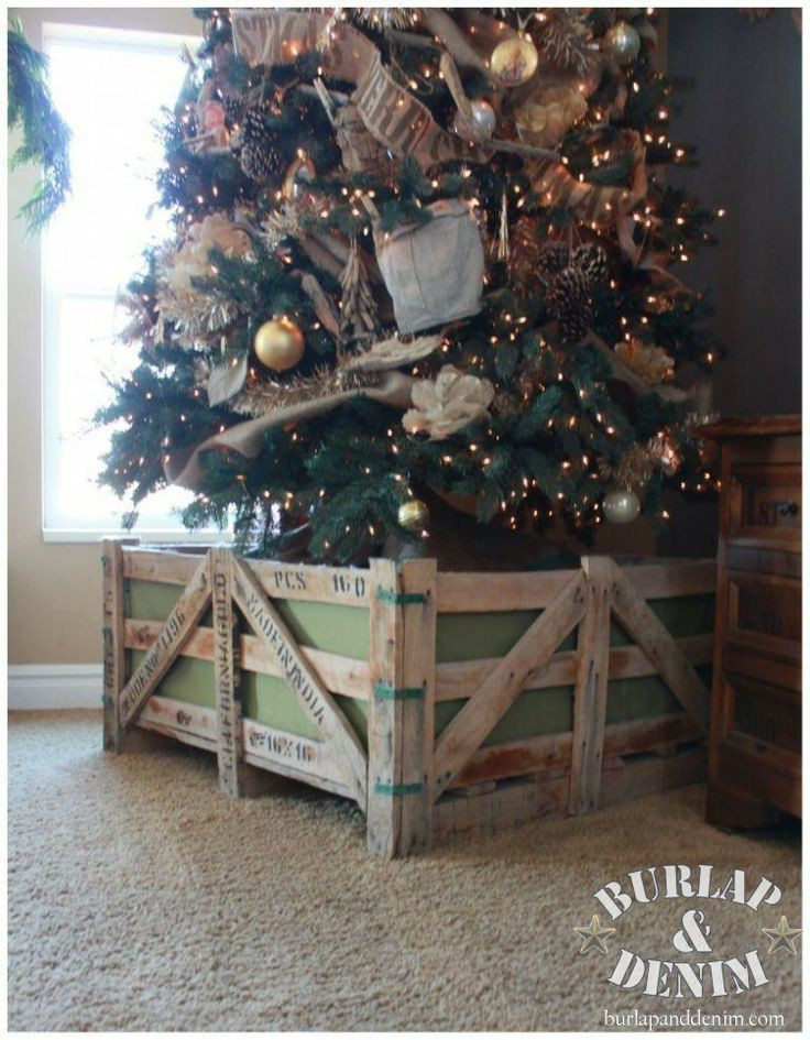 Christmas Tree Baby Gate
 Make this rustic crate barrier to keep pets and kids away