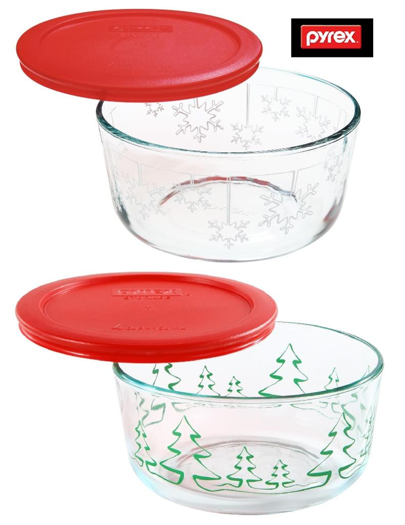 Christmas Tree Cover For Storage
 2 PYREX Holiday 1Qt CHRISTMAS TREE & SNOWFLAKE Storage