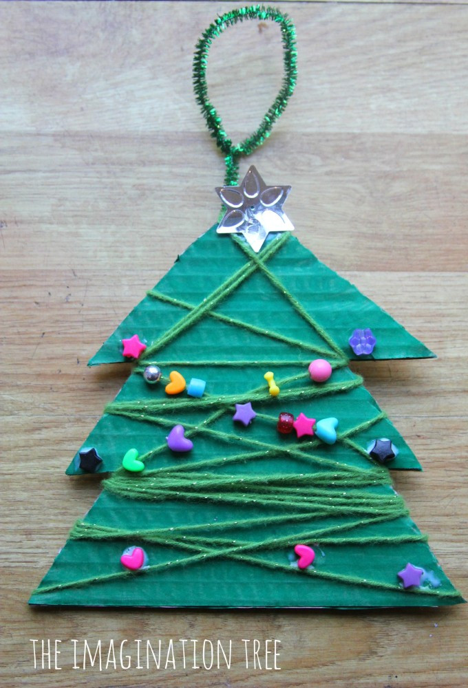 Christmas Tree Craft Ideas
 Yarn and Bead Christmas Tree Craft The Imagination Tree
