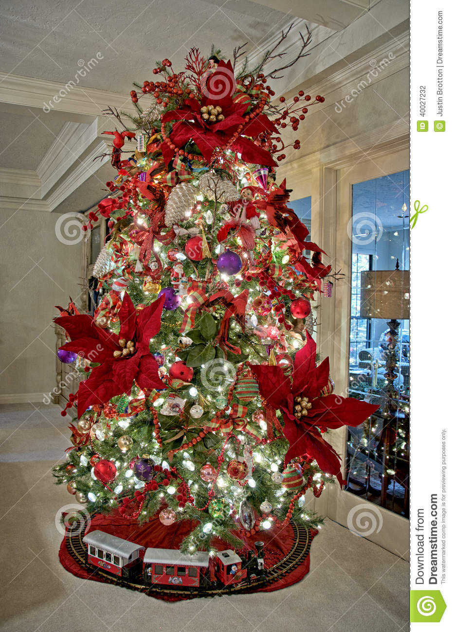 Christmas Tree Flower Decorations
 Christmas tree ornaments stock photo Image of tree
