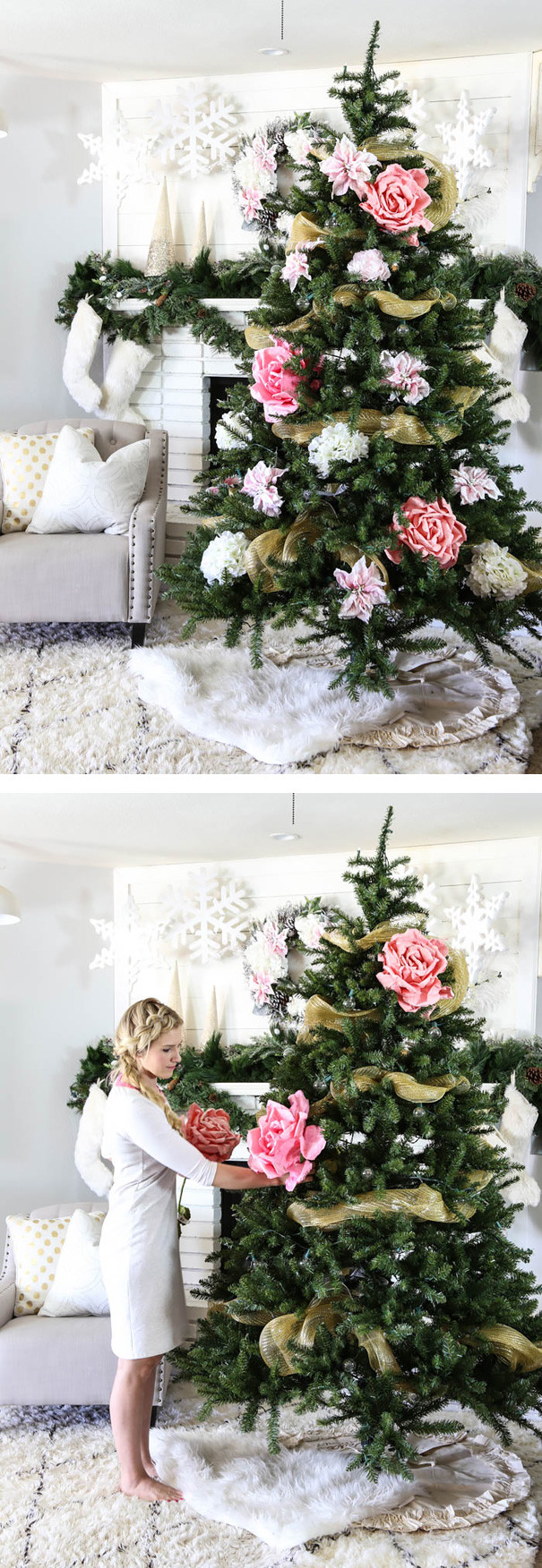 Christmas Tree Flower Decorations
 People Use Flowers To Decorate Their Christmas Trees And