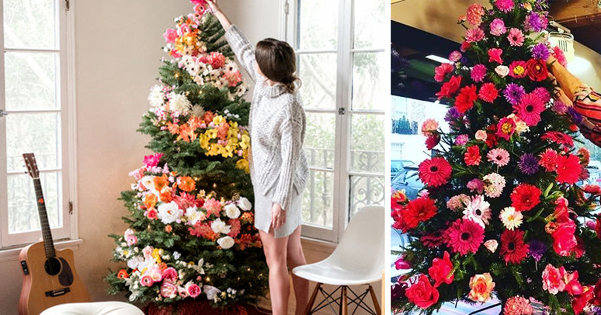 Christmas Tree Flower Ornaments
 People Use Flowers To Decorate Their Christmas Trees And